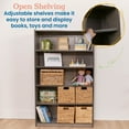 thumbnail image 4 of ECR4Kids Classic Wooden Bookcase with Adjustable Shelves, 60in, Classroom Bookshelf, Grey Wash, 4 of 9