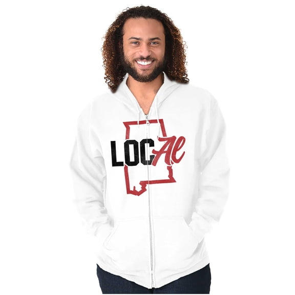 Alabama Local State Shaped Pun Cute Unisex Fleece Graphic Zip Up Hoodie Brisco Brands 2X