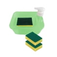 thumbnail image 3 of Dispensador de jabón multifuncional con soporte para esponja, práctica herramienta manual, dispensador de líquido para lavavajillas, para cafetería, c Verde, 3 of 9