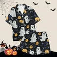 thumbnail image 6 of Hvot&aat Halloween Pajamas Women Sets Silk Satin Ghost Graphic Cute Sleepwear Short Sleeve Shirts and Shorts Sets, 6 of 7