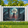 thumbnail image 3 of Gothic Design Halloween Banner Grim Reaper Decoration Spooky Theme Moonlit Backdrop for Horror Parties Haunted Houses Themed Events, 3 of 5