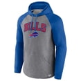 thumbnail image 2 of Men's Fanatics Heathered Gray/Royal Buffalo Bills By Design Raglan Pullover Hoodie, 2 of 3