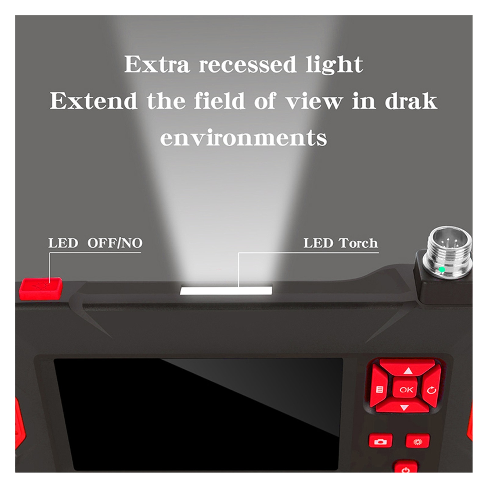 P30 8MM Dual Lens 360 Degree Rotate Industrial Borescope Endoscope 4.3 " IPS LCD Digital Cars Inspection Camera With 8 LED ,Stunning Clarity