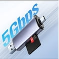 thumbnail image 3 of Lector de tarjetas SD/Micro SD, lector de tarjetas de memoria USB C, adaptador de tarjeta SD OTG USB 3.0, lector de tarjetas Micro SD USB C de aluminio para SD/MMC/Micro SD/TF/SDXC/SDHC/Micro SDHC/Mi, 3 of 3