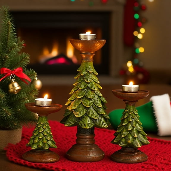 Christmas Candle Decorations Christmas Table Decorations Christmas Tree Candle Holder, Home Dining Table Centerpiece, Holiday Decor, Style B Christmas Decorations Outdoor