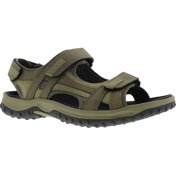 Drew Shoe Mens Warren Leather Open Toe Sport Sandals 8.5 Wide Olive