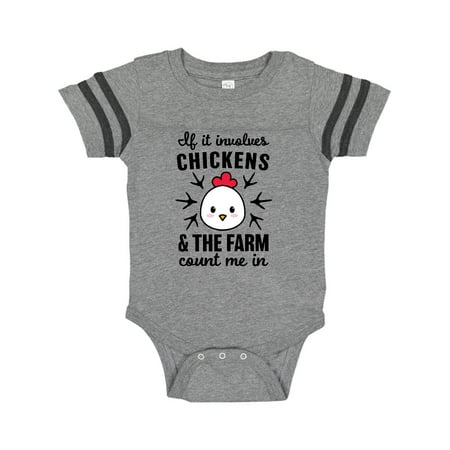 

Inktastic If It Involves Chickens & The Farm Count me in Gift Baby Boy or Baby Girl Bodysuit