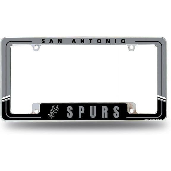 San Antonio Basketball Spurs Two-Tone Design License Plate Frame