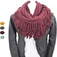 thumbnail image 3 of Infinity Fringe Scarf, Colorful Fringed Unisex Scarf, Soft Winter - Scarf For Women Warm Lightweight Chunky Scarf, 3 of 4