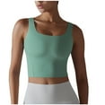 thumbnail image 2 of Zynviq 70s Tops for Women Cropped Sleeveless Round Neck Solid Yoga Shapewear Tank Tops Ladies T Shirts M, 2 of 7