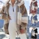 thumbnail image 2 of Abrigo de felpa suelto, chaqueta con capucha informal de moda, suave y cálido otoño invierno para mujer, 2 of 8
