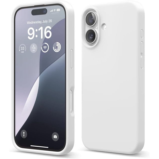 KOMI Compatible with iPhone 16 Pro Max Case, Premium Liquid Silicone Case, Full Body Protective Cover, Shockproof, Slim Phone Case, Anti-Scratch Soft Microfiber Lining, 6.9 inch White