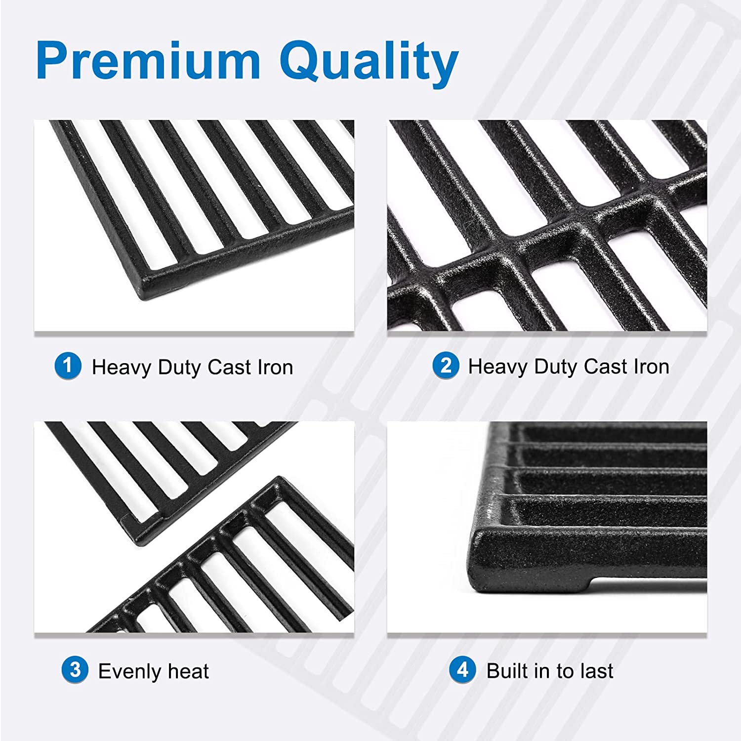 Hisencn Cast Iron Cooking Grate for Char-Griller 1624 Smokin' Champ  Charcoal Grill Horizontal Smoker Grates Replacement Parts for Chargriller  Set of