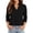 Black,L, variant on Womens Summer Tops V Neck 3/4 Sleeve Blouse Business Casual Commute Work Top Zebra,XXL XXL