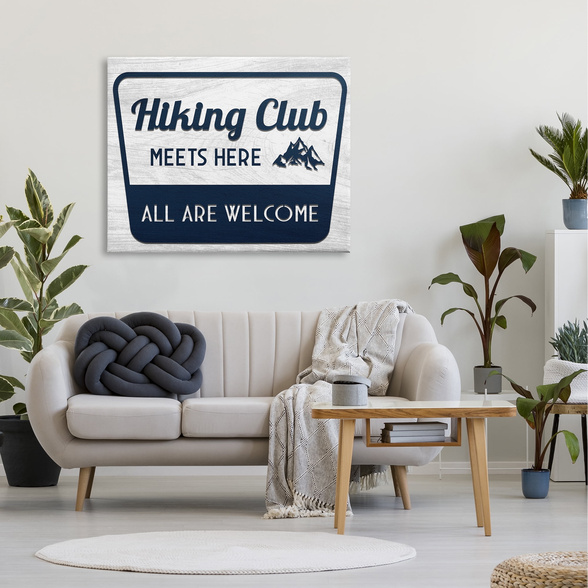 Stupell Industries Hiking Club Rustic Cabin Mountain Climbing Sign, 48 x 36, Design by Lil' Rue