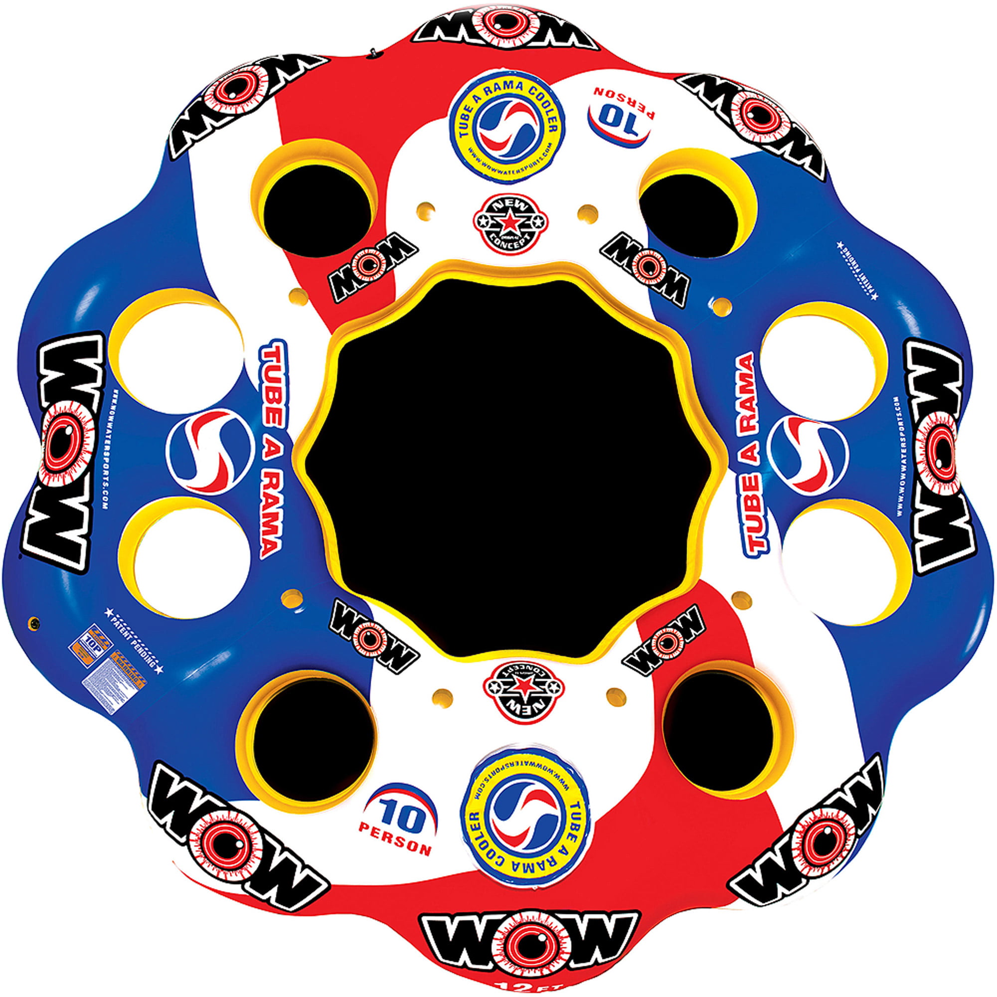 WOW World of Watersports, 13-2060 Tube A Rama, 10 Person Inflatable  Floating Island, 12 Foot Diameter