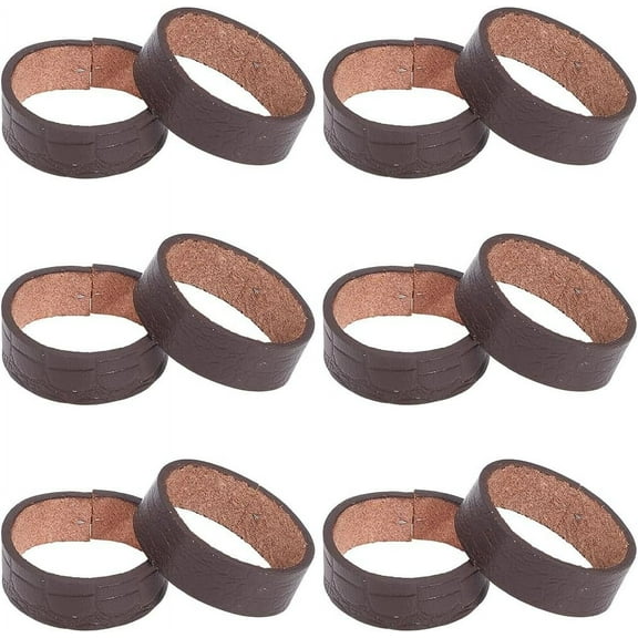 12Pcs 2 Sizes Cowhide Belt End Holder Leather Belt Loops Keepers Belt Tip Fixing Strap