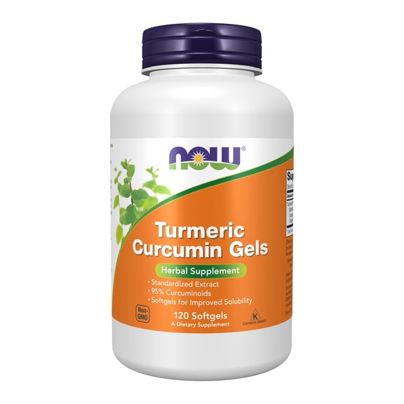 NOW Supplements, Tumeric Curcumin (Curcuma longa) Gels, Standardized Extract, Herbal Supplement with 95% Curcuminoids, 120 Softgels