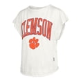 thumbnail image 2 of Women's Pressbox  Cream Clemson Tigers Nelson Movement Open Back Slub T-Shirt, 2 of 3