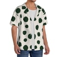 thumbnail image 2 of Fotbe Abstract Green Polka Dot Camisa Estampada de Manga Corta para Hombre, Casual de Verano, Estilo Playero, Sin Arrugas-Small, 2 of 5