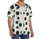 thumbnail image 2 of Balery Abstract Green Polka Dot Camisa Casual de Manga Corta con Botones para Hombre, Texturizada, Estilo Cubano, para Playa, Verano-X-Large, 2 of 5