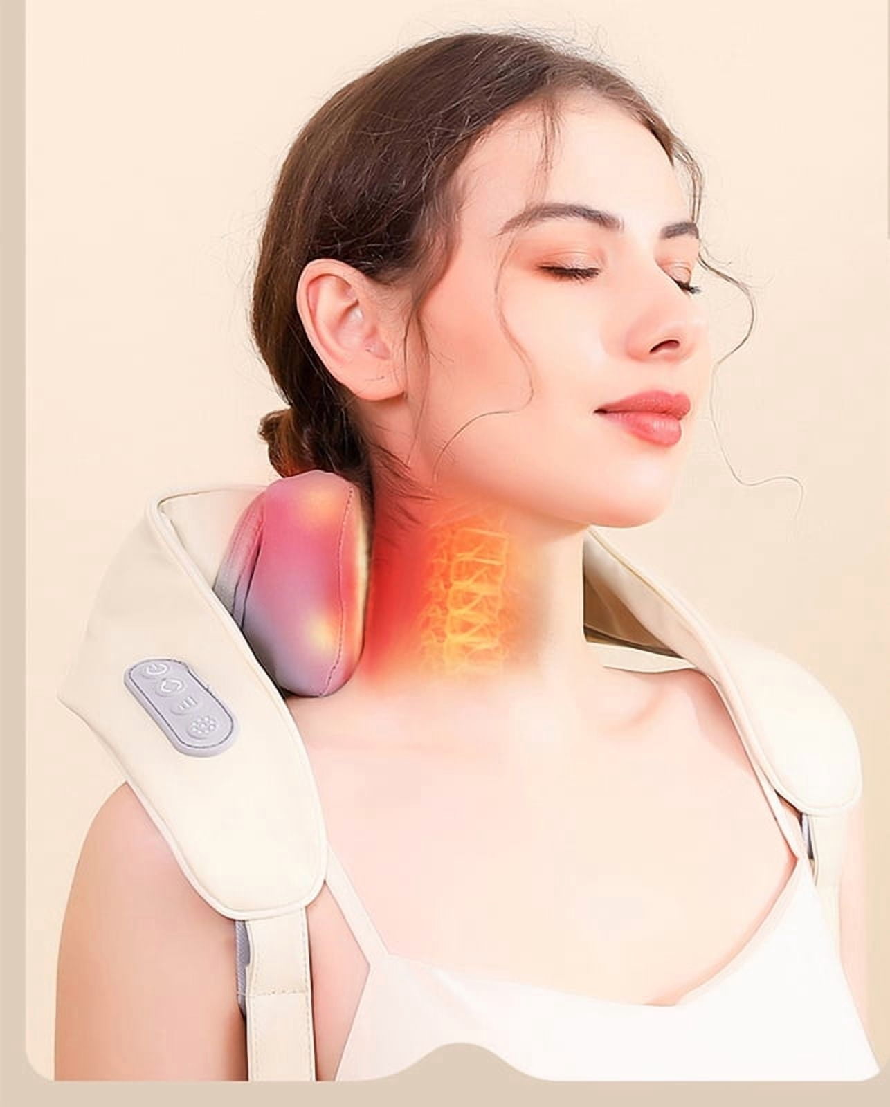 Shiatsu Neck And Shoulder Massager with LED Red Light Kneading Spine Back Muscle Relaxer for Home Use  Shoulder Massage Shawl