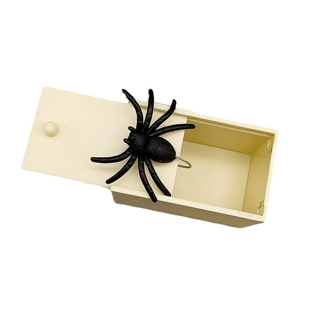 Caja de madera de juguete de miedo, regalos divertidos de miedo, cajas de bromas prácticas divertidas, sorpresa para el escenario Araña