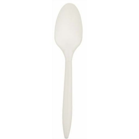 Crystalware TSPPWP1000 Disposable Medium Weight PP Plastic Tea Spoons, White (Pack of 1000)