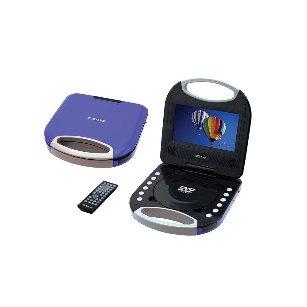 Craig 7 Inch TFT Screen Portable DVD/CD Player Purple
