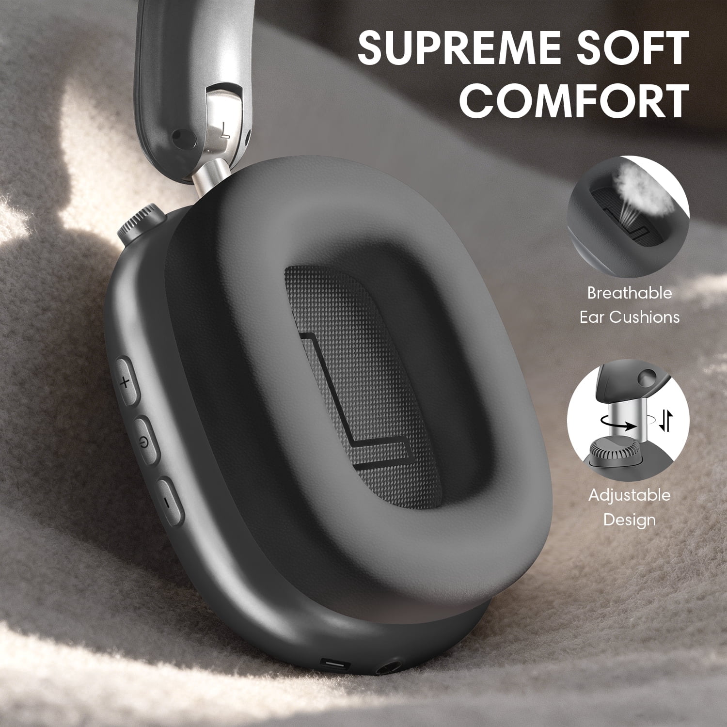 Mahipey Y02 Active Noise Cancelling Headphones,Bluetooth 5.4 Wireless Over Ear Headphones,60H Playtime,5 EQ Music Modes,Hi-Res Audio,Deep Bass,Foldable Lightweight for Travel Home Office,Gray