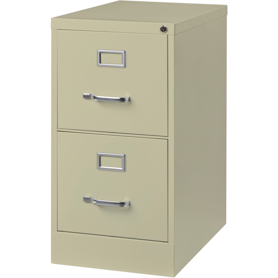 Lorell Vertical File - 2-drawer - 15" X 25" X 28.4" - 2 X Drawer(s) For File - Letter - Vertical - Security Lock, Ball-bearing Suspension, Heavy Duty - Putty - Steel - Recycled