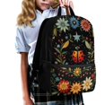 thumbnail image 3 of Binienty Ladybug Floral Print School Backpack for Kids Elementary Students Bookbag 17 Inch with Quick Access Front Pocket Padded Shoulder Straps Back to School Gift, 3 of 6