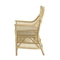 thumbnail image 3 of 23 Inch Rattan Dining Armchair, White Fabric Padded Seat, Natural Brown- Saltoro Sherpi, 3 of 5