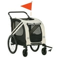 thumbnail image 2 of Aosom 2-in-1 Pet Bike Trailer for Small Dogs, Road-Visibility Bicycle Stroller, Weather-Strong Bike Wagon Trailer Sidecar Attachment, White, 2 of 9