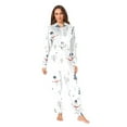 thumbnail image 2 of FORMRS Onesies Pajama for Adults Unisex Hoodie Winter Jumpsuit One Piece Sleepwear, Sizes S-2XL, Blue Cartoon Snowmen, 2 of 7