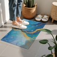 thumbnail image 4 of Blue Gold Wave Marble Pattern Door Rugs,Washable Non Slip Door Mats Indoor,Decorative Door Mats,Entry Mat Indoor for Entrance,Bedroom,Kitchen,Bathroom,16"x24", 4 of 6
