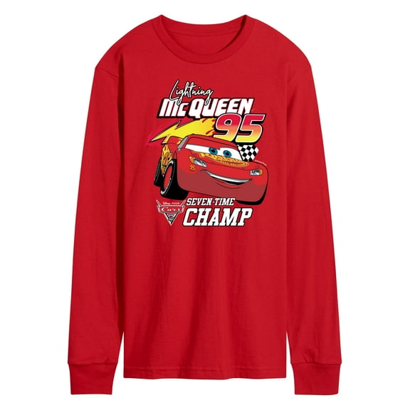 Disney's Cars - Lightning McQueen Seven Time Champ - Men's Long Sleeve T-Shirt
