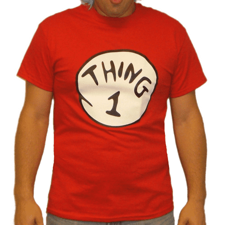 Thing 1 T-Shirt Costume Movie Book Adult Womens Red Couple Twins Shirt
