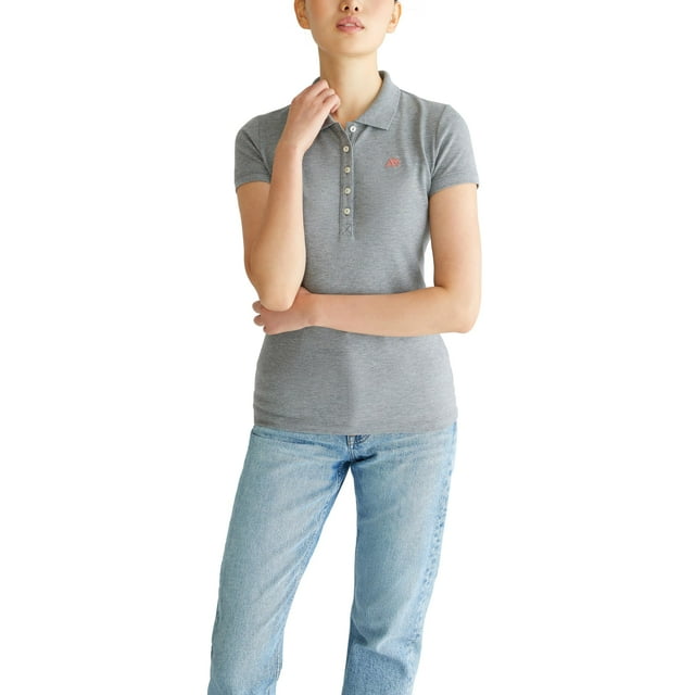 Polo AEROPOSTALE Aero Solid A87 para mujer gris XXL