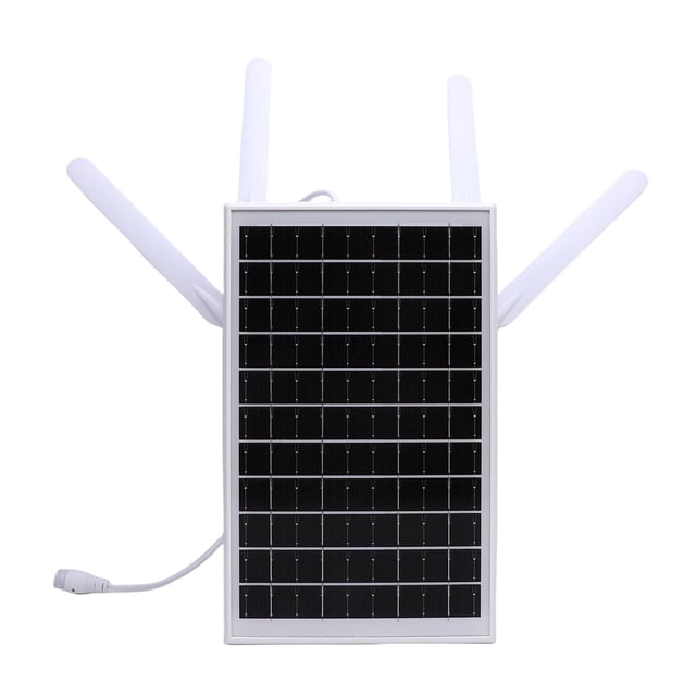 12W Solar 4G LTE Modem Router, IP66 Waterproof WiFi 6 Extender with SIM Slot 300Mbps Long Range 18000mAh Battery for Outdoor Surveillance RV Farm