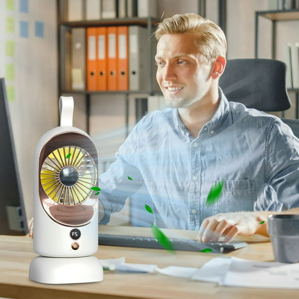 Ventilador portátil Fiudx con fuente de alimentación USB control de viento de 5 velocidades
