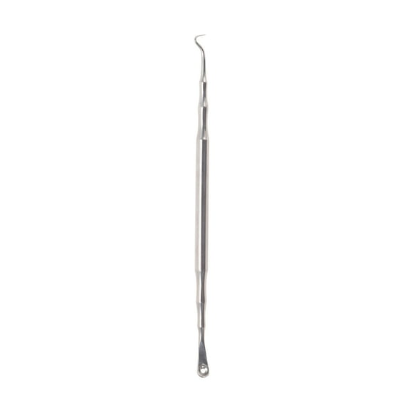 Unique Bargains 1pc Hook Tip Pimple Extractor Tool with Textured Grip Silver Tone 4.92"