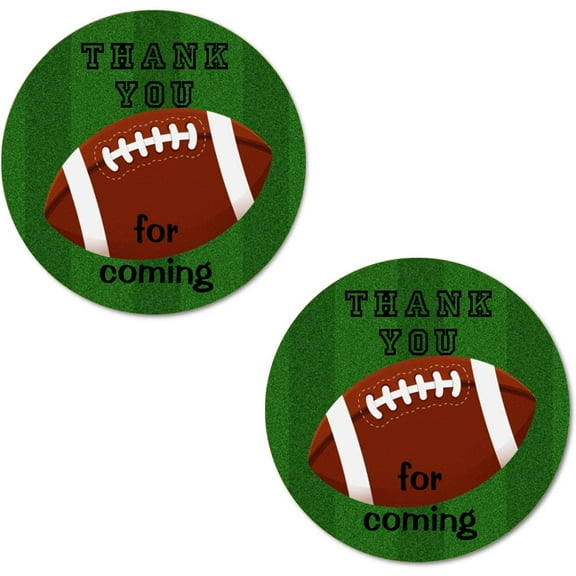 40 Thank You Football Labels, 2 Inch Big Round Glossy Stickers, Great Stickers for Birthday Party, Baby Shower, Wedding, Graduation, or Any Family Event Decorations