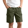 thumbnail image 2 of Zpanxa Boy's Denim Cargo Shorts Solid Elastic Waist Multi-Pocket, Lightweight Breathable for Summer Outdoor, 2 of 9