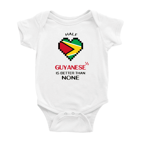 

Half Guyanese Is Better Than None Cute Baby Bodysuit (White 12-18 Months)