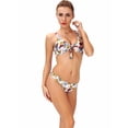 thumbnail image 5 of SAYFUT Juniors' Bikini Set Retro Floral Printing Push Up Padded Halter Swimsuit Bathing Suits Swimwear, 5 of 7