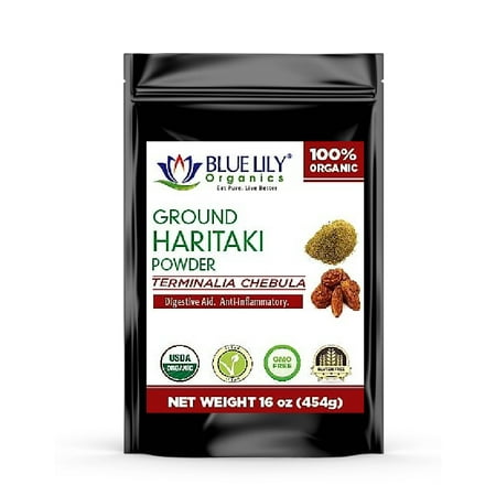 Arrowroot Powder 1 Lb Blue Lily Organics Haritaki Powder (Terminalia Chebula) - Certified Organic 1 Lb Stand-Up pouch, Bulk, Detox, Rejuvenate, Balance of Vata ()