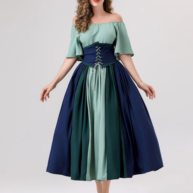 Exercise Dress Women's Medieval Renaissance Dress Gothic Corset Halloween Costumes Cosplay Dress Midi Dress for Women S-13 Green 3XL - Walmart.com Exercise Dress Women's Medieval Renaissance Dress Gothic Corset Halloween Costumes Cosplay Dress Midi Dress for Women S-13 Green 3XL - Walmart.com