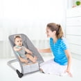 thumbnail image 4 of Gymax Folding Infant Bouncer Portable Baby Rocker w/ Breathable Backrest Aluminum Light Gray, 4 of 9