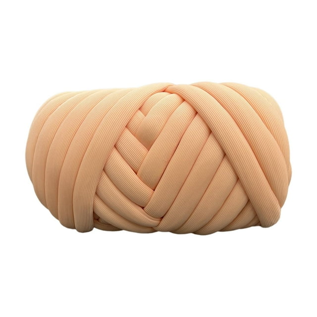 Chunky Yarn 500G Crocheting Bulky Chunky Yarn for Baskets Rug Making Throw Light Light Orange